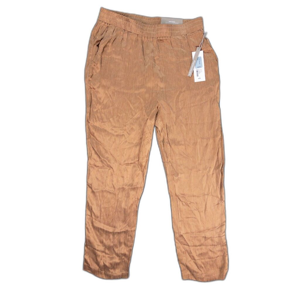 Soft Surroundings Turis Pants Womens Small Tawny Brown Textured Pull On NWT